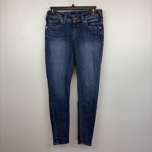 Silver Jeans Co Suki Skinny‎ Jeans Womens 27x29 Blue Medium Wash Stretch Denim